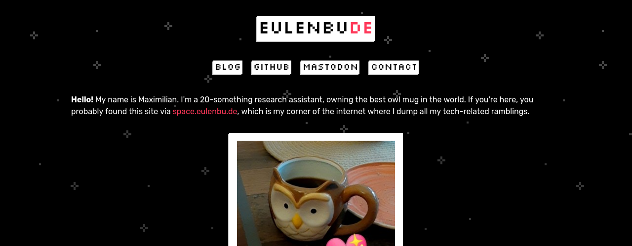 Screenshot of the “Eulenbude” website